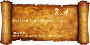 Kellerman Andor névjegykártya